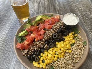 Zoe’s chopped vegan salad with vegan ranch  at Picazzo's Healthy Italian Kitchen in Scottsdale