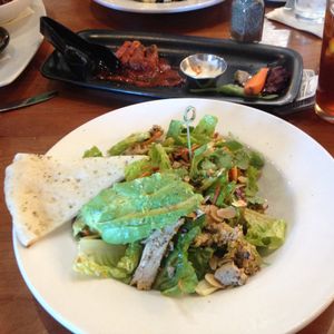 Asian salad and vegan wings at Picazzo's Healthy Italian Kitchen in Scottsdale