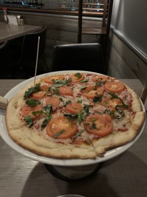 Vegan Margherita pizza.  at Picazzo's Organic Italian Kitchen in Phoenix