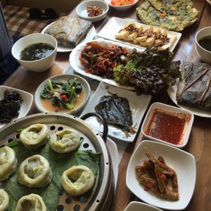 Korean food  at Dajeon Cafe in Busan