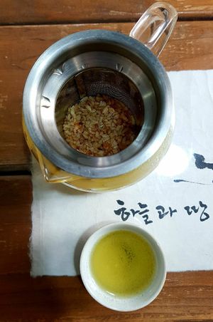 Buckwheat tea at Dajeon Cafe in Busan