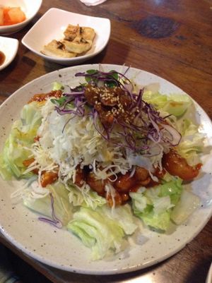 NEW dish! Forgot the name of it but it's supposed to be a chicken dish. at Dajeon Cafe in Busan