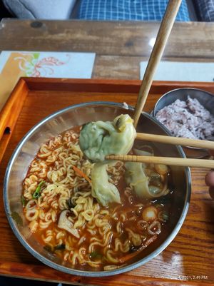 Ramen and dumplings at Dajeon Cafe in Busan