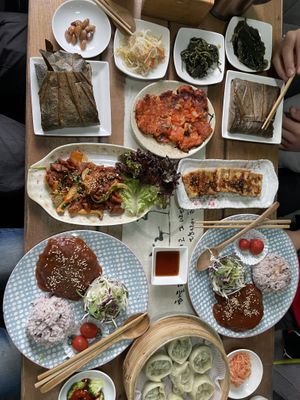 Menu platter   at Dajeon Cafe in Busan