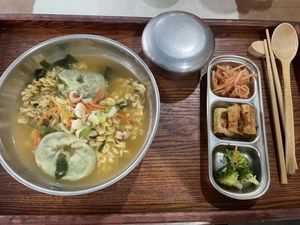Ramen with dumplings   at Dajeon Cafe in Busan