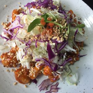 양념 콩치킨 soy chicken~ at Dajeon Cafe in Busan