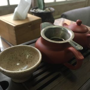 Tea thing, I'm pretty sure I did it wrong but it was fun! at Dajeon Cafe in Busan