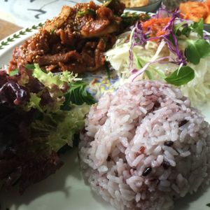 Spicy vegan bulgogi~ (콩불구이) Authentic Korean flavours à la vegan! at Dajeon Cafe in Busan