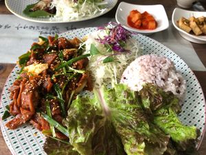 vegan bulgogi  at Dajeon Cafe in Busan