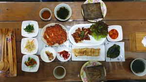 Set for two at Dajeon Cafe in Busan