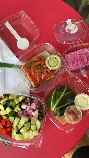 Kale salad (only thing I really enjoyed), burrito, pizza, & dessert  at Chicago Raw - Huron St in Chicago