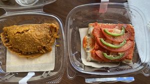 Empanada and pizza  at Chicago Raw - Huron St in Chicago