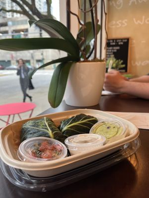 Raw collard wrap 😍  at Chicago Raw - Huron St in Chicago