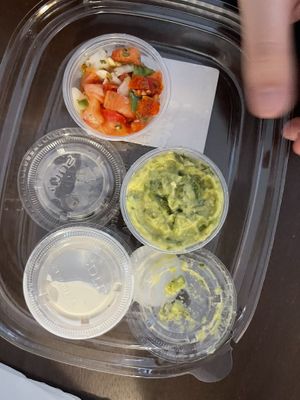 Sides for the burrito  at Chicago Raw - Huron St in Chicago