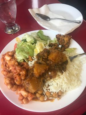 My vegan plate  at Passage to India in Niagara Falls