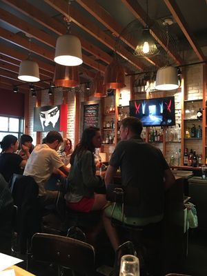 Bar and tables. at Block Kitchen and Bar in Banff