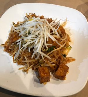 Pad Thai with tofu  at Vegan Glory in Los Angeles
