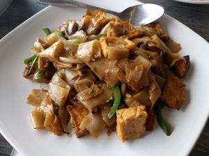 chow fun at Vegan Glory in Los Angeles