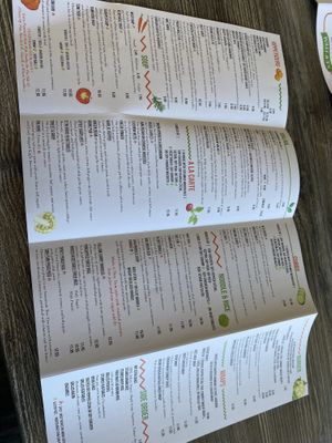Menu 2  at Vegan Glory in Los Angeles