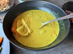 Yellow Curry w/Soy Chicken  at Vegan Glory in Los Angeles