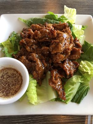 Citrus soy pork spareribs at Vegan Glory in Los Angeles