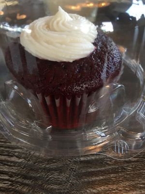 Red Velvet cupcake  at Vegan Glory in Los Angeles