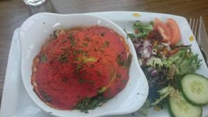 baked avocado in sweet chili sauce (vegan) at The Golden Lion Pub in Winchester