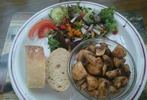 vegan garlic mushroom starter at The Golden Lion Pub in Winchester