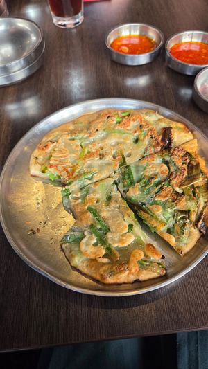 Pajeon (korean vegetable pancake) at Gogi Matcha Korean Restaurant in Cologne