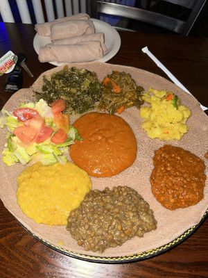 Veggie combo  at Desta Ethiopian in Dallas