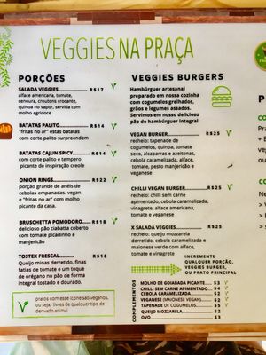 Menu  at Veggies na Praca in Sao Paulo