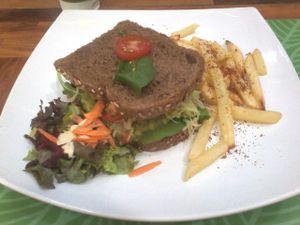 Supee vegano sandwich at Veggies na Praca in Sao Paulo