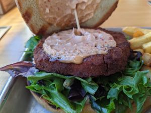 Isotope Patty at Fort George Brewery in Astoria