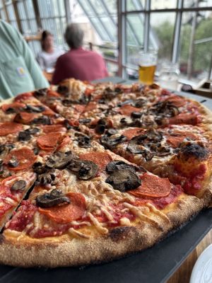 Level 4 pizza (the vegan option)   at Fort George Brewery in Astoria