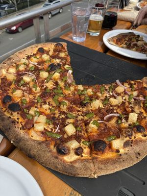 Pyrenees with the vegan option (vegan cheese and soyrizo)   at Fort George Brewery in Astoria