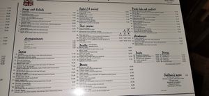 Karte englisch at Sea Side Restaurant in Illes Balears
