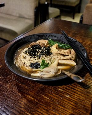 With veggie ham, mushroom, tofu, veggies, etc at Vege Creek 蔬河 - Eslite DunNan in Taipei