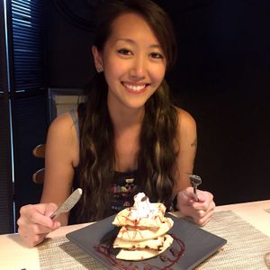 Berry waffles  at Soul R. Vegan Cafe in Taipei