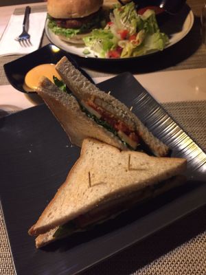 Fish sandwich. at Soul R. Vegan Cafe in Taipei