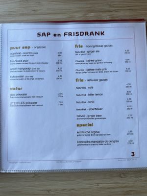 Getränkekarte  at BioToko in Zutphen