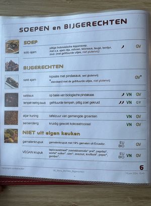 Speisekarte: Suppen und Beilagen  at BioToko in Zutphen