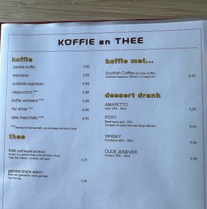 Getränkekarte: Kaffee und Tee  at BioToko in Zutphen