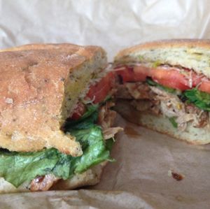 shiitake teriyaki chicken sandwich at Copper Branch - Bishop in Montreal