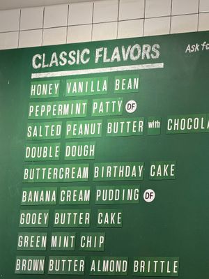 Menu  at Jeni's Splendid Ice Creams in Atlanta