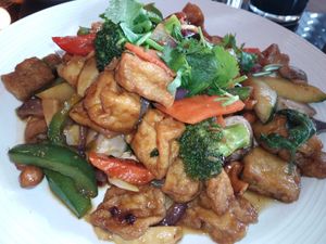 Tofu cashew nuts at Oka in Lancaster
