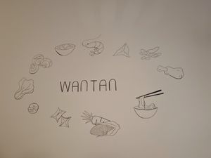 Inside wall at WANTAN in Brussels