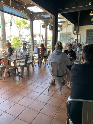 Patio seating   at Active Culture in San Clemente