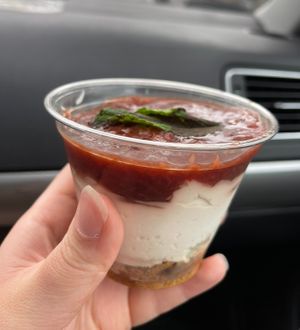 strawberry cheesecake   at Native Foods - Clairemont Mesa in San Diego