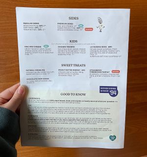 current menu   at Native Foods - Clairemont Mesa in San Diego