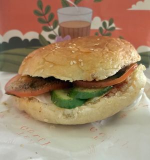 Vegetable burger at Tea Gully in Dubai